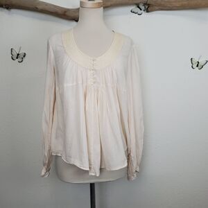 Armand basi blush pleated cotton silk blend blouse